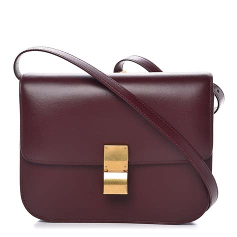 celine burgundy box bag|where to purchase Celine bags.